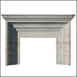 close up of a custom marble fireplace