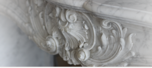 close up shot of marble fireplace
