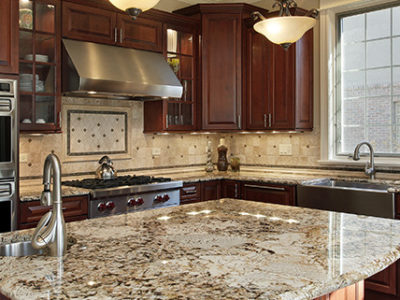 Kitchen transformed with limestone countertops