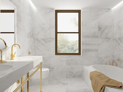 Complete limestone bathroom