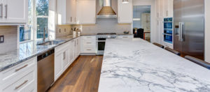 white-marble-countertops-in-kitchen